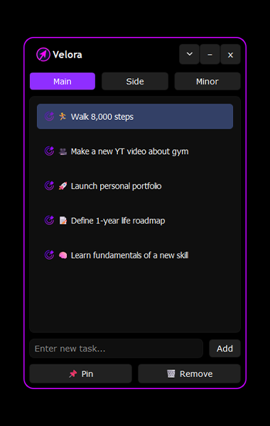Velora Dashboard